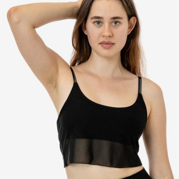 LA Apparel Micro Mesh Spaghetti Tank Black Large - Picture 1 of 4